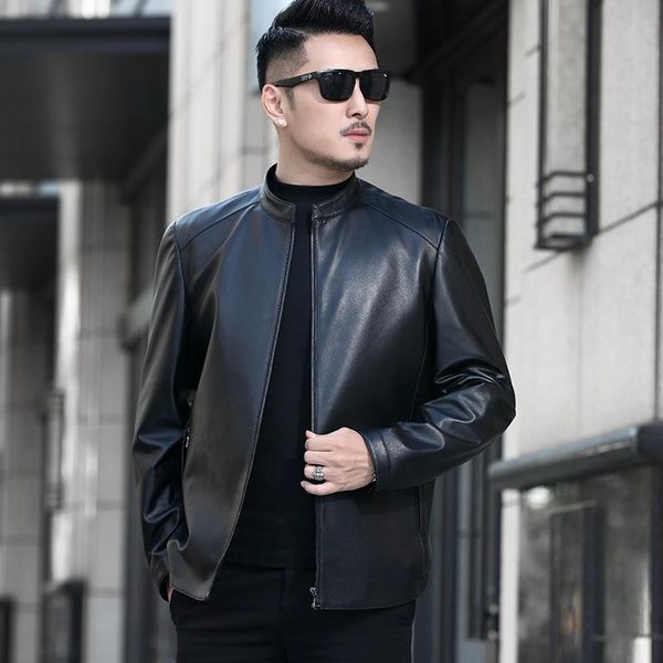 fall 2020 new haining leather men's head layer sheep skin fashion men's leather jacket thin manufacturers direct sales, Black
fall 2020 new haining leather men's head layer sheep skin fashion men's leather jacket thin manufacturers direct sales, Black