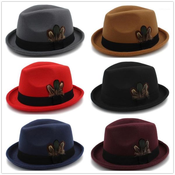 wide brim hats womenmem wool fedora for elegant lady queen roll up feather decorative hat male jazz cap panama hat1, Blue;gray
wide brim hats womenmem wool fedora for elegant lady queen roll up feather decorative hat male jazz cap panama hat1, Blue;gray