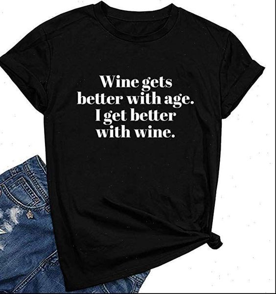 women wine gets better graphic cute t shirt funny wine sayings shirt wine gifts graphic tee women cool tee drinking shirts, White
women wine gets better graphic cute t shirt funny wine sayings shirt wine gifts graphic tee women cool tee drinking shirts, White