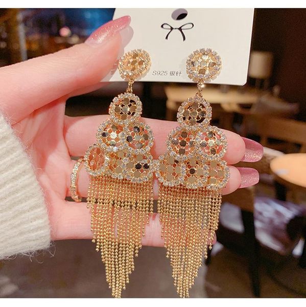 dangle & chandelier european and american exaggerated fashion inlaid tassel long earrings wedding accessories products retro nationality, Silver
dangle & chandelier european and american exaggerated fashion inlaid tassel long earrings wedding accessories products retro nationality, Silver