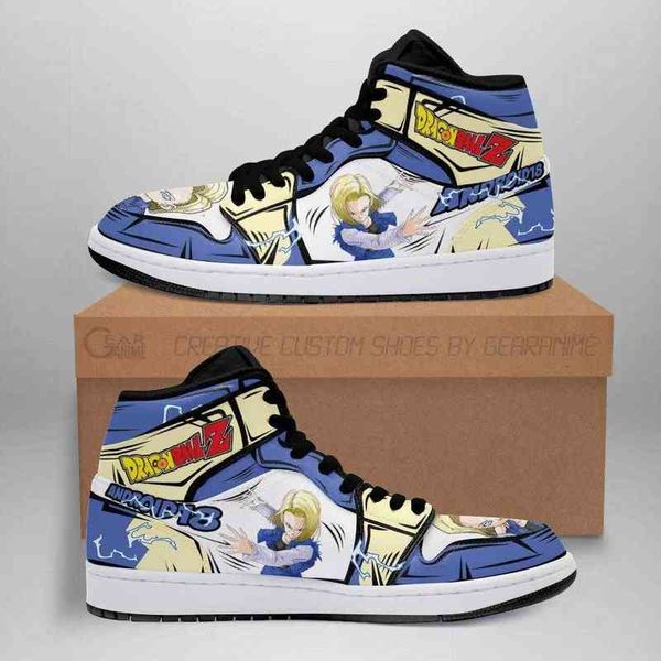 anoid 18 sneakers agon ball z anime sho fan gift, Black