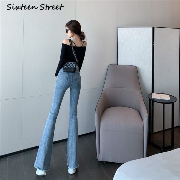 women's jeans 2020 new autumn winter korean clothing high waist pants slim elastic breasted flared pants aesthetic y2k fashion y1214, Blue
women's jeans 2020 new autumn winter korean clothing high waist pants slim elastic breasted flared pants aesthetic y2k fashion y1214, Blue