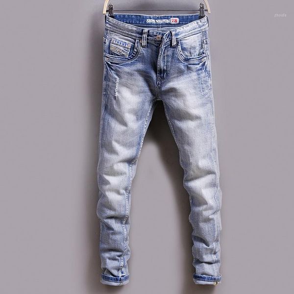newly fashion vintage men jeans light blue elastic slim fit ripped jeans men long pants streetwear designer1
newly fashion vintage men jeans light blue elastic slim fit ripped jeans men long pants streetwear designer1