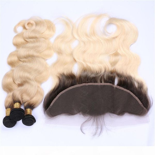 two tone 1b 613 dark root blonde lace frontal closure 13x4 with 3bundles body wave ombre virgin brazilian human hair weaves with frontals, Black;brown
two tone 1b 613 dark root blonde lace frontal closure 13x4 with 3bundles body wave ombre virgin brazilian human hair weaves with frontals, Black;brown