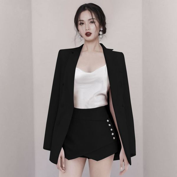 small new 2020 fragrance goddess black suit dress fashion short skirt french minority three piece set, Black;gray
small new 2020 fragrance goddess black suit dress fashion short skirt french minority three piece set, Black;gray