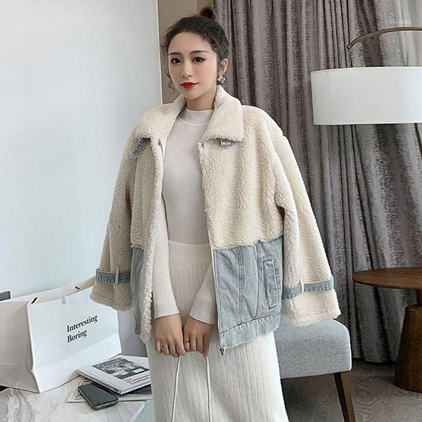 2021 women winter imitation lamb wool coat lady casual spliced plush jacket female slim elegant denim mid-long fur outerwear e891, Black
2021 women winter imitation lamb wool coat lady casual spliced plush jacket female slim elegant denim mid-long fur outerwear e891, Black
