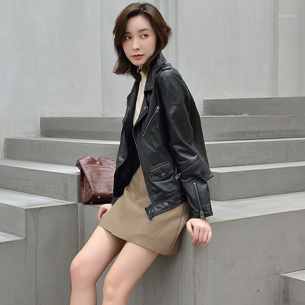 2021 spring autumn genuine leather jacket slim short sheepskin coat female motorcycle coats and jackets women's clothing wpy24321, Black
2021 spring autumn genuine leather jacket slim short sheepskin coat female motorcycle coats and jackets women's clothing wpy24321, Black
