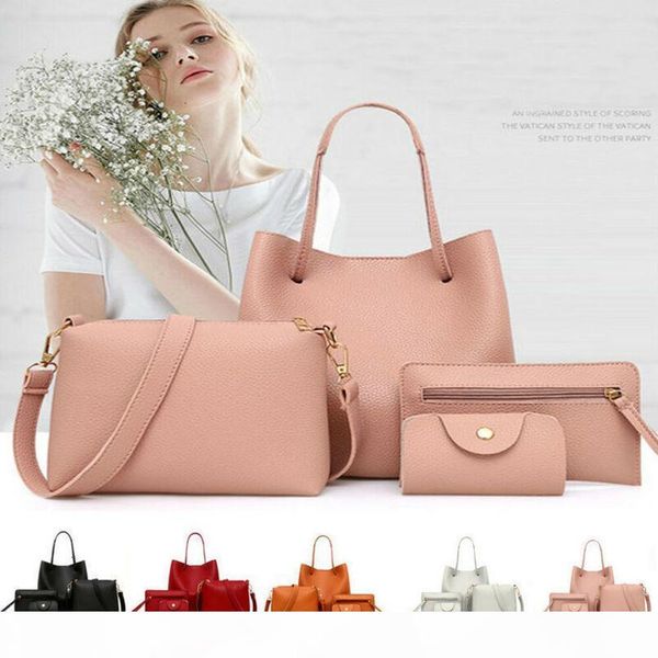 4pcs fashion womens handbag set pu leather ladies purse solid color shoulder messenger bag wallet pouch bags for women
4pcs fashion womens handbag set pu leather ladies purse solid color shoulder messenger bag wallet pouch bags for women