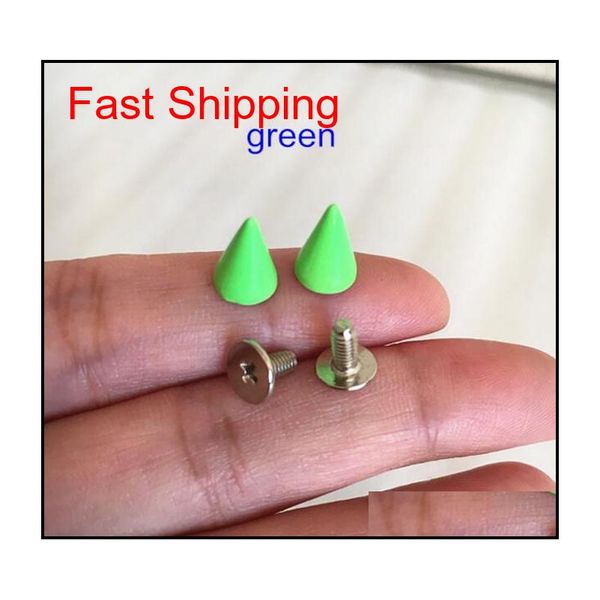 100 set metal rivet stud spikes,7*10mm colored metal screw back rivet,cone spikes,diy leath qylbzm queen66, Silver