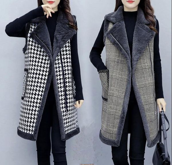 autumn winter plaid long wool vest women plus velvet thick waistcoat plus size sleeveless jacket vest women coat /5xl k1342, Black;white
autumn winter plaid long wool vest women plus velvet thick waistcoat plus size sleeveless jacket vest women coat /5xl k1342, Black;white