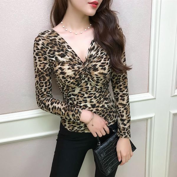 leopard print woman t shirt 2020 korean style spring autumn deep v neck long sleeve t-shirt dance, White
leopard print woman t shirt 2020 korean style spring autumn deep v neck long sleeve t-shirt dance, White