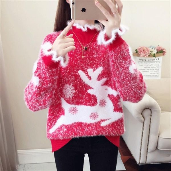 women's sweaters 2021 korean autumn winter loose wild s all-match turtleneck anmial patterns pullovers preppy style knitted sweate, White;black
women's sweaters 2021 korean autumn winter loose wild s all-match turtleneck anmial patterns pullovers preppy style knitted sweate, White;black