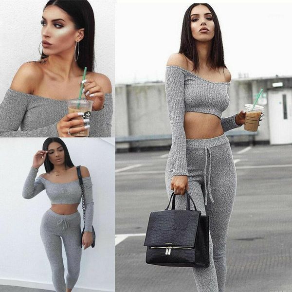 2018 new fashion 2 piece set women off shoulder crop and long pants suit ladies leisure two piece tracksuit1, White
2018 new fashion 2 piece set women off shoulder crop and long pants suit ladies leisure two piece tracksuit1, White