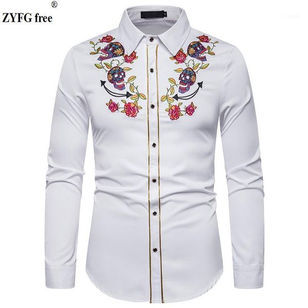 2020 new men long sleeve shirt mens skulls and flowers embroidery pattern shirts srping summer slim fit shirt casual shirts men1, White;black
2020 new men long sleeve shirt mens skulls and flowers embroidery pattern shirts srping summer slim fit shirt casual shirts men1, White;black