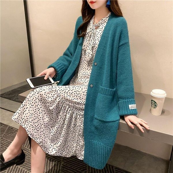 women's knits & tees coat of long over-the-knee v-neck ms pure color knitted cardigan in the spring and autumn period han edition easin, White
women's knits & tees coat of long over-the-knee v-neck ms pure color knitted cardigan in the spring and autumn period han edition easin, White