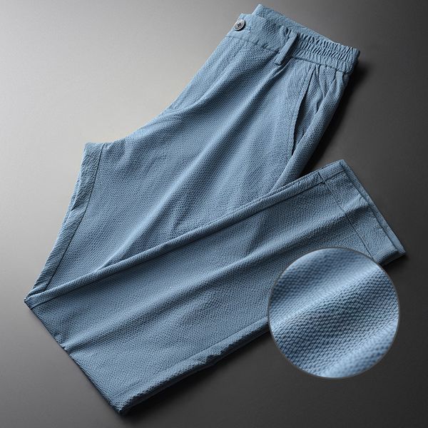 minglu summer blue mens pants luxury solid color vertical stripe ventilate male pants plus size 4xl slim casual men's trousers 201109, Black
minglu summer blue mens pants luxury solid color vertical stripe ventilate male pants plus size 4xl slim casual men's trousers 201109, Black