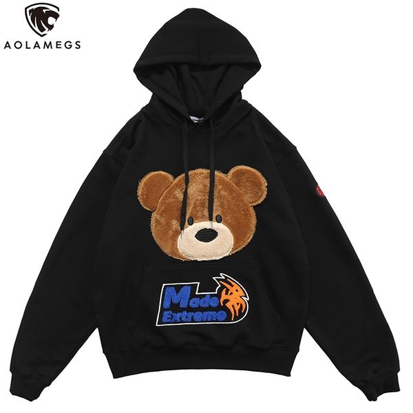 aolamegs hoodies men cartoon furry bear letter patch harajuku oversized retro hip hop hooded pullover men sweatshirt streetwear 201113, Black
aolamegs hoodies men cartoon furry bear letter patch harajuku oversized retro hip hop hooded pullover men sweatshirt streetwear 201113, Black