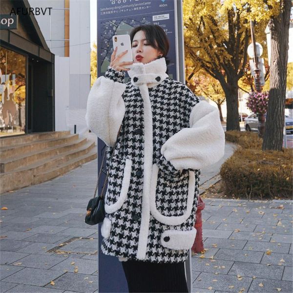 women's fur & faux plaid color long teddy coat women jacket 2021 autumn winter thick warm padded jackets coats oversized ladies lambswo, Black
women's fur & faux plaid color long teddy coat women jacket 2021 autumn winter thick warm padded jackets coats oversized ladies lambswo, Black