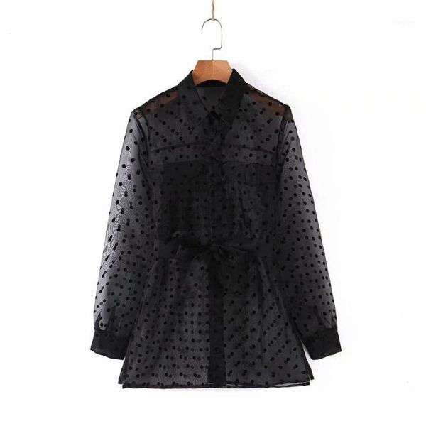 2020 new women fashion polka dot pattern transparent organza casual jacket ladies long sleeve bow tied sashes outwear coat1, Black;brown
2020 new women fashion polka dot pattern transparent organza casual jacket ladies long sleeve bow tied sashes outwear coat1, Black;brown