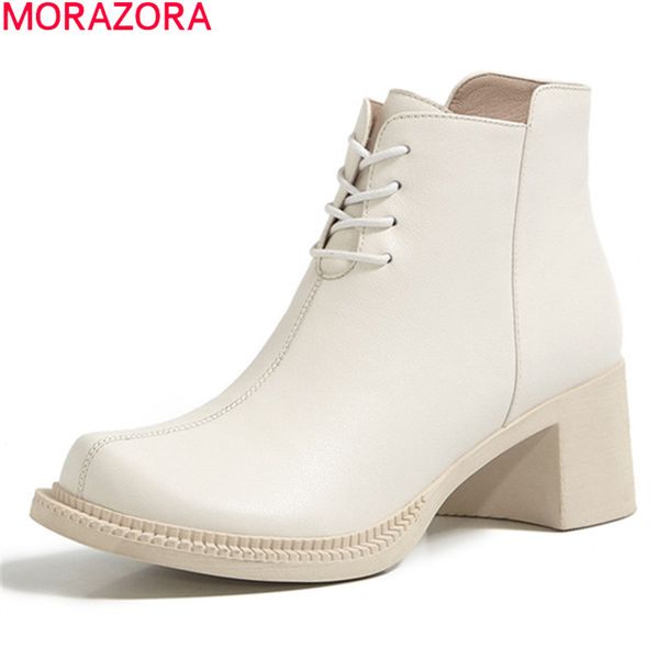 morazora 2020 genuine leather thick heels square toe ladies shoes autumn winter fashion lace up solid color ankle boots q1104, Black
morazora 2020 genuine leather thick heels square toe ladies shoes autumn winter fashion lace up solid color ankle boots q1104, Black