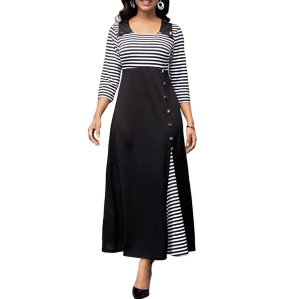 2020 spring autumn casual striped patchwork long maxi dress long sleeve 3xl 4xl 5xl large size fake two piece button dresses, Black;gray
2020 spring autumn casual striped patchwork long maxi dress long sleeve 3xl 4xl 5xl large size fake two piece button dresses, Black;gray