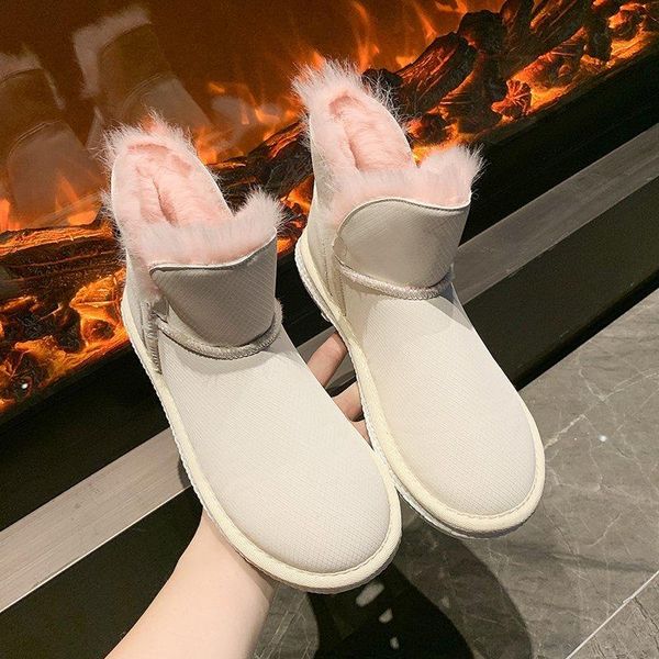 autumn and winter women's short snow boots flat-bottomed anti-ski warm plush white ankle shoes, Black
autumn and winter women's short snow boots flat-bottomed anti-ski warm plush white ankle shoes, Black