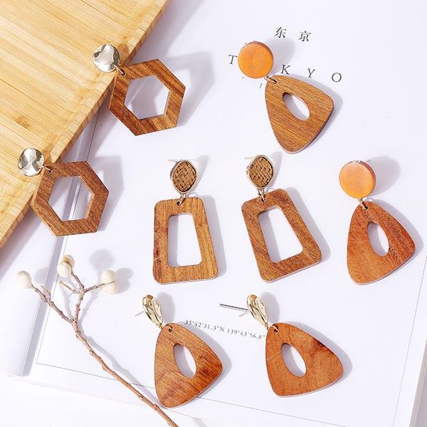 simple natural wooden drop earrings for women fashion bohemian hexagon triangle square geometric dangle earring party jewelry, Silver
simple natural wooden drop earrings for women fashion bohemian hexagon triangle square geometric dangle earring party jewelry, Silver