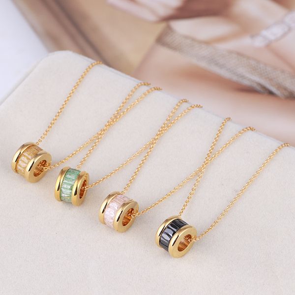 luxury designer jewelry women necklaces zircon circle rings pendant necklace gold plated pink black ice flower accessories elegant necklace, Silver
luxury designer jewelry women necklaces zircon circle rings pendant necklace gold plated pink black ice flower accessories elegant necklace, Silver