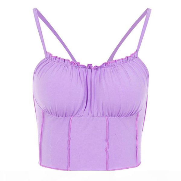 camisole spaghetti straps ruffles crop 2019 women purple backless sleeveless vest female skinny bralette, Black;white
camisole spaghetti straps ruffles crop 2019 women purple backless sleeveless vest female skinny bralette, Black;white