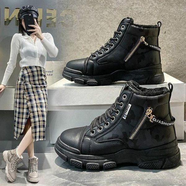 female women shoes ankle 2020 pu thick suede leather women flat platform short boots ladies shoes fashion autumn winter boots, Black
female women shoes ankle 2020 pu thick suede leather women flat platform short boots ladies shoes fashion autumn winter boots, Black