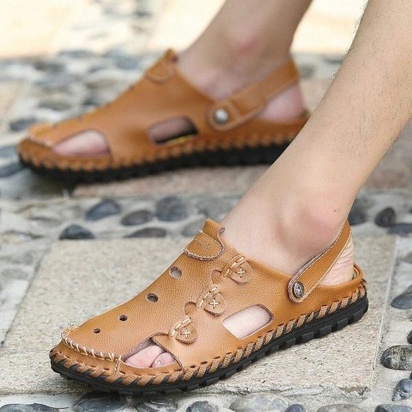 genuine leather men sandals black slippers fashion casual footwear summer handmade sewing slipper zandalias hombre shoes #cd1x
genuine leather men sandals black slippers fashion casual footwear summer handmade sewing slipper zandalias hombre shoes #cd1x