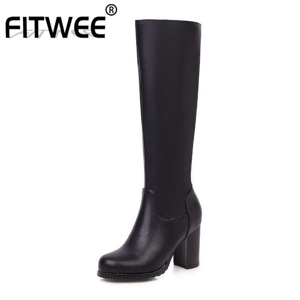 fitwee women retro knee high boots winter warm zipper brand knight boots high heels fashion office women shoes size 34-43, Black
fitwee women retro knee high boots winter warm zipper brand knight boots high heels fashion office women shoes size 34-43, Black