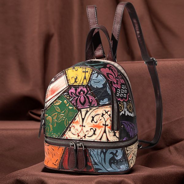 genuine leather backpacks women patchwork bohemian style color small backpack casual mini backpacks for girls bagpack
genuine leather backpacks women patchwork bohemian style color small backpack casual mini backpacks for girls bagpack