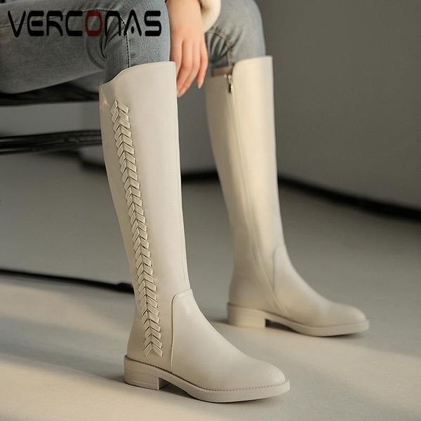 boots verconas genuine leather knee-high for women autumn winter low heels shoes woman fashion concise side zipper long, Black
boots verconas genuine leather knee-high for women autumn winter low heels shoes woman fashion concise side zipper long, Black