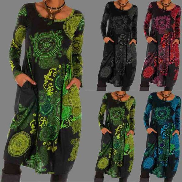 women loose dots boho vintage spring winter printing dress full long sleeve pocket full party midi dresses plus sizes xxxl, Black;gray
women loose dots boho vintage spring winter printing dress full long sleeve pocket full party midi dresses plus sizes xxxl, Black;gray