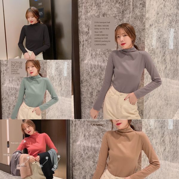 d4grj women's half high collar with 2020 coat t-shirt new foreign style korean solid slim dnvu5 long color t-shirt sleeve, White
d4grj women's half high collar with 2020 coat t-shirt new foreign style korean solid slim dnvu5 long color t-shirt sleeve, White