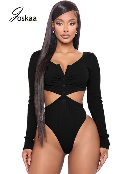 joskaa ruched hollow out bodysuits long sleeve button up basic women jumpsuits deep v neck streetwear one piece rompers, Black;white
joskaa ruched hollow out bodysuits long sleeve button up basic women jumpsuits deep v neck streetwear one piece rompers, Black;white