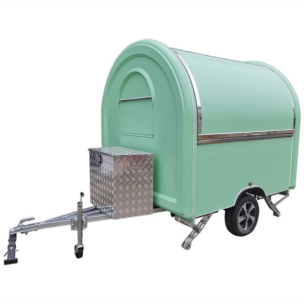grass green food truck blue concesion food trailer