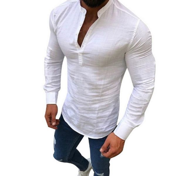 2020 new men long sleeves blouse summer fashion casual cool clothing slim fit tees male breathable linen shirt c0117, White;black
2020 new men long sleeves blouse summer fashion casual cool clothing slim fit tees male breathable linen shirt c0117, White;black