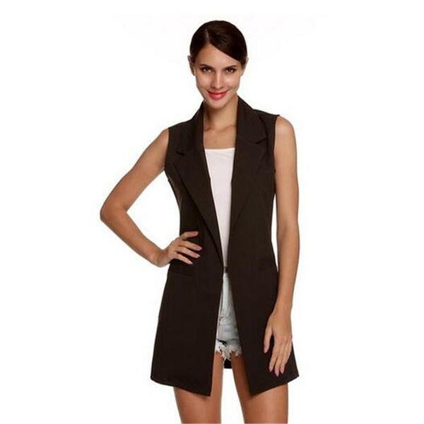 femmes solide cardigan manteau sans manches gilets vestes élégant bureau dame décontracté veste poche outwear gilet colete feminino, Black
femmes solide cardigan manteau sans manches gilets vestes élégant bureau dame décontracté veste poche outwear gilet colete feminino, Black