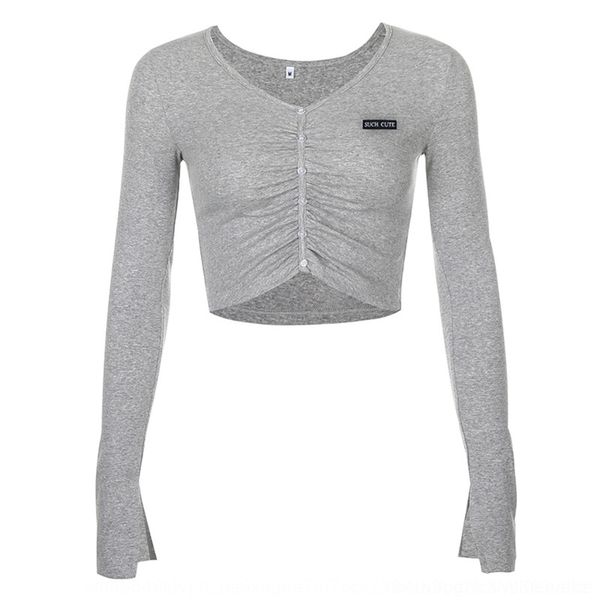 wkbrv autumn for new letter small button embroideryembroidery navel v-neck button pleated embroidery exposed long sleeve t-shirt 2020 wo, White
wkbrv autumn for new letter small button embroideryembroidery navel v-neck button pleated embroidery exposed long sleeve t-shirt 2020 wo, White