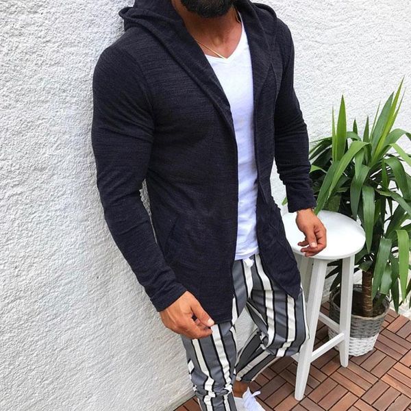 2020 autumn new knit coat men's casual solid color long sleeve coat slim fit hooded cardigan, White;black
2020 autumn new knit coat men's casual solid color long sleeve coat slim fit hooded cardigan, White;black