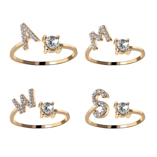 a-z letter gold color metal adjustable opening rings for women initials name alphabet creative finger ring trendy party jewelry, Slivery;golden
a-z letter gold color metal adjustable opening rings for women initials name alphabet creative finger ring trendy party jewelry, Slivery;golden
