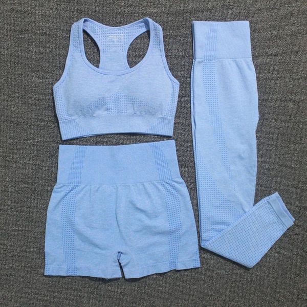 3 pieces/set women vital workout clothes gym sports bra+sport shorts+seamless leggings sports wear women gym clothing yoga suit y1225, Gray
3 pieces/set women vital workout clothes gym sports bra+sport shorts+seamless leggings sports wear women gym clothing yoga suit y1225, Gray