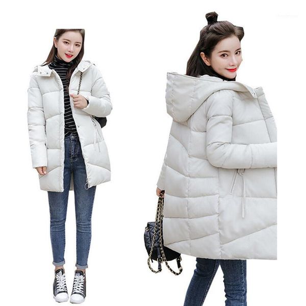 2019 women winter hooded warm coat plus size candy color cotton padded jacket female long parka womens wadded jaqueta feminina1, Black
2019 women winter hooded warm coat plus size candy color cotton padded jacket female long parka womens wadded jaqueta feminina1, Black