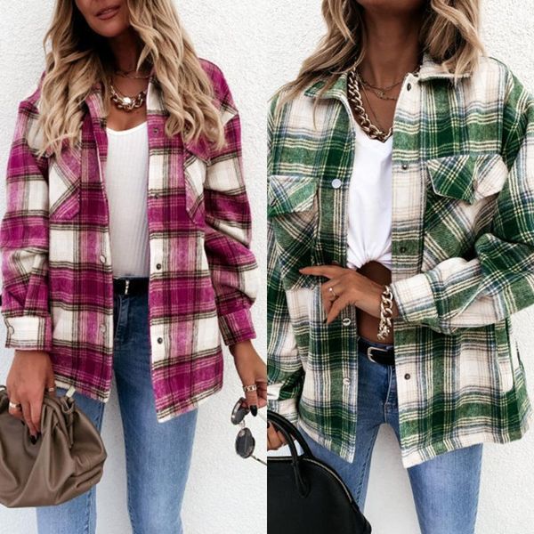turn-down collar women jacket plaid printed spring and autumn pocket female shirt coat jacket red green ladies outwear d301, Black;brown
turn-down collar women jacket plaid printed spring and autumn pocket female shirt coat jacket red green ladies outwear d301, Black;brown
