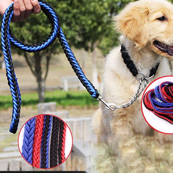 large dog rope collar double strand dogs leash metal p chain national color pet traction ropes firm nylon rope iron buckle
large dog rope collar double strand dogs leash metal p chain national color pet traction ropes firm nylon rope iron buckle