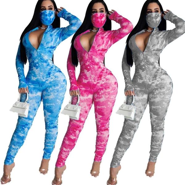 womens onesies fashion tie dye print slim jumpsuit long sleeve pleated ziper rompers ladies casual one piece clothes including mask, Black;white
womens onesies fashion tie dye print slim jumpsuit long sleeve pleated ziper rompers ladies casual one piece clothes including mask, Black;white