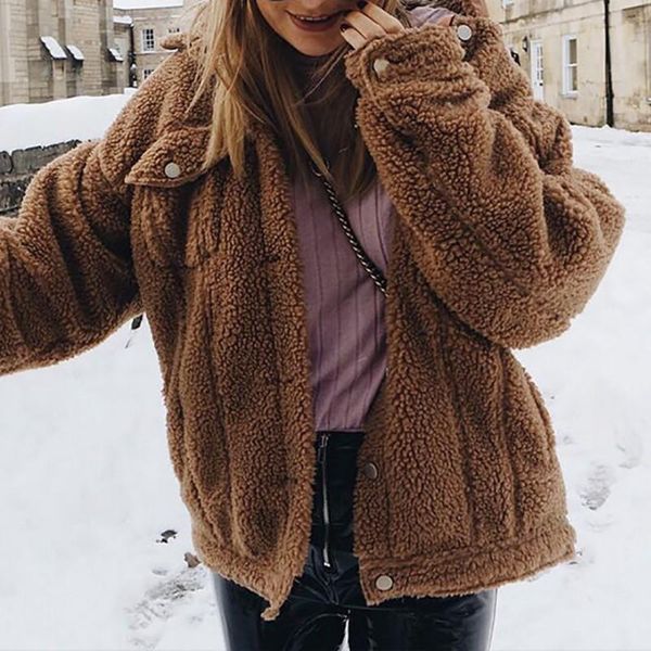 women's wool coat autumn europe america long sleeve loose thick with lambs clothing veste femme kleding dames winter, Black
women's wool coat autumn europe america long sleeve loose thick with lambs clothing veste femme kleding dames winter, Black