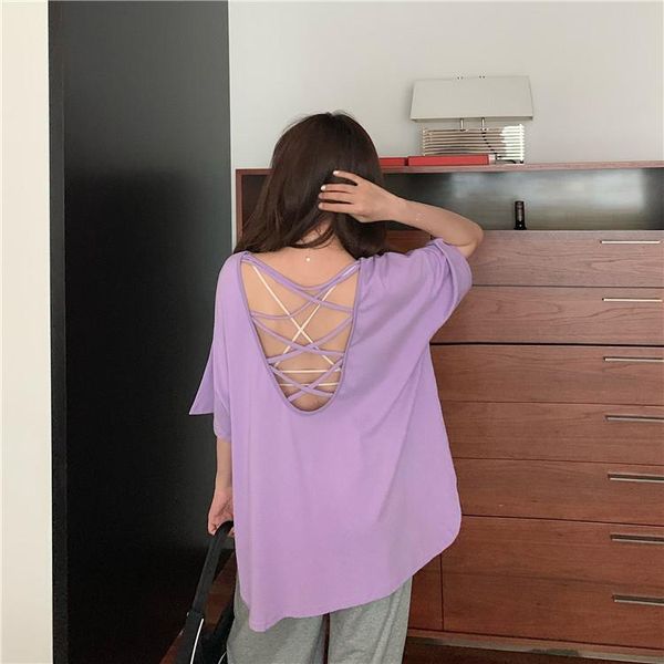 summer solid t-shirt women's casual cotton short sleeve tees back hollow out female loose 2020 new fashion, White
summer solid t-shirt women's casual cotton short sleeve tees back hollow out female loose 2020 new fashion, White